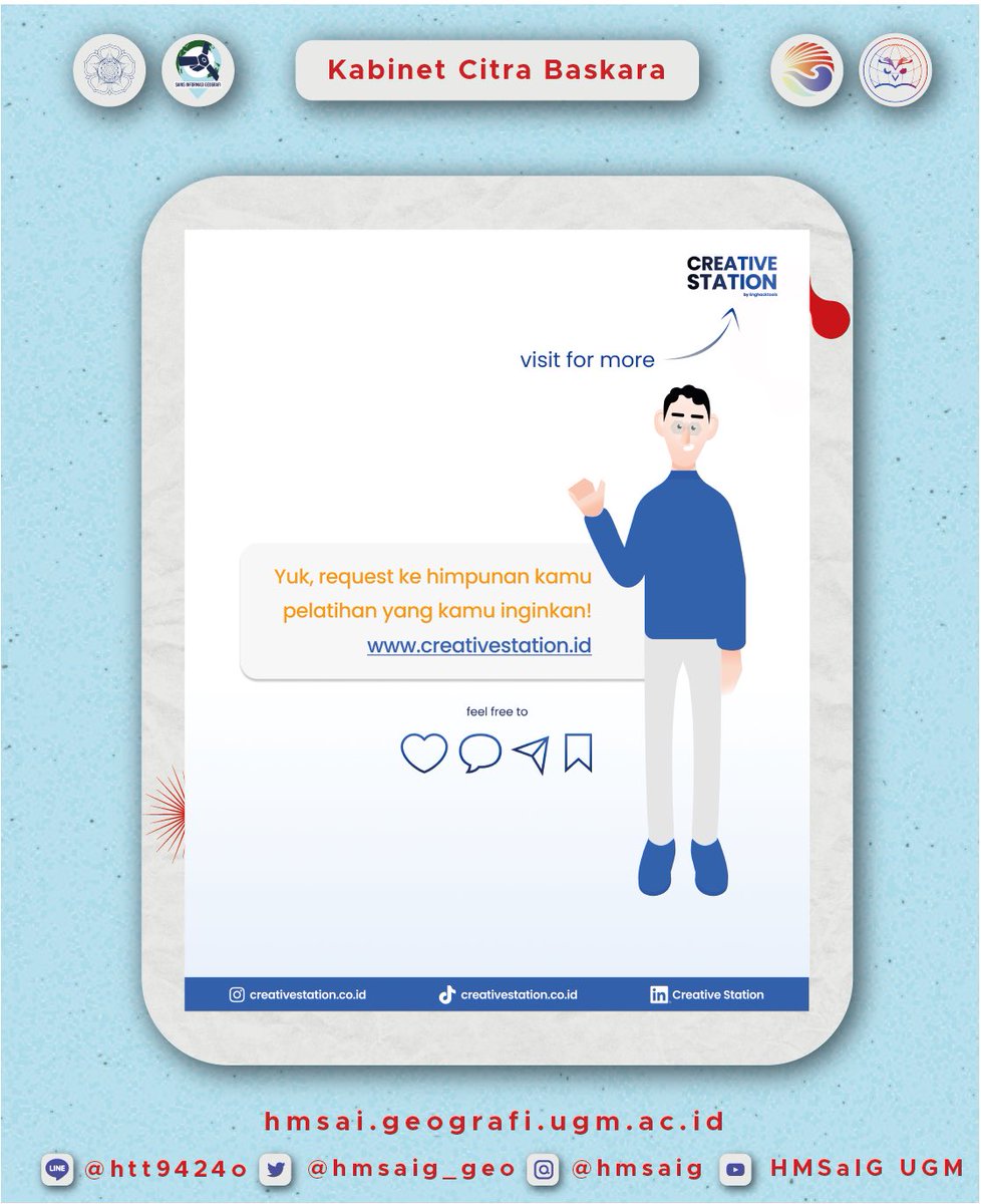 hmsaig_geo's tweet photo. Buat temen-temen HMSaIG, ada harga course lebih murah dan special voucher yang bisa kamu mintakan ke pengurus himpunan.

All-in-One Higher Education and Freelance Services Platform
Creative Station https://t.co/fkBevG9niC