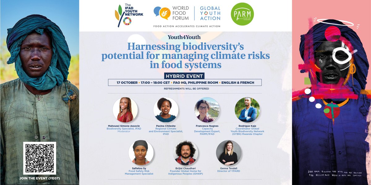 PARMinfo's tweet photo. #Youth are at the 💚 of #ClimateAction and #biodiversityconservation.

Join our side event on 17 October during the @World_FoodForum and get inspired by young leaders’ initiatives that contribute to shape more sustainable,  inclusive and resilient #foodsystems. 💪

Register now: https://t.co/3YUPlm5OXe
🕔 17:00 CET

#YouthEmpowerment #WomenEmpowerment
