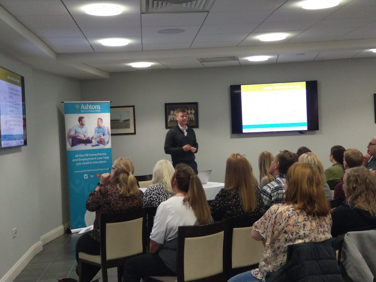AshtonsLegal's tweet photo. Topics such as holiday pay, disability discrimination and the menopause are discussed in the case law update by @AshtonsLegal partner, Rob Hickford, at our #HR &amp; #EmploymentLaw breakfast. #Norwich #Norfolk @AshtonsHR https://t.co/a86qtKORGX