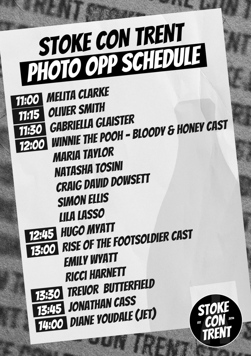 Sundays photo opp schedule
