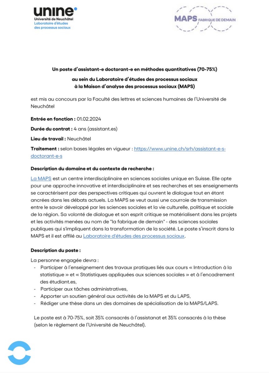 Maison d'analyse des processus sociaux UNINE tweet media