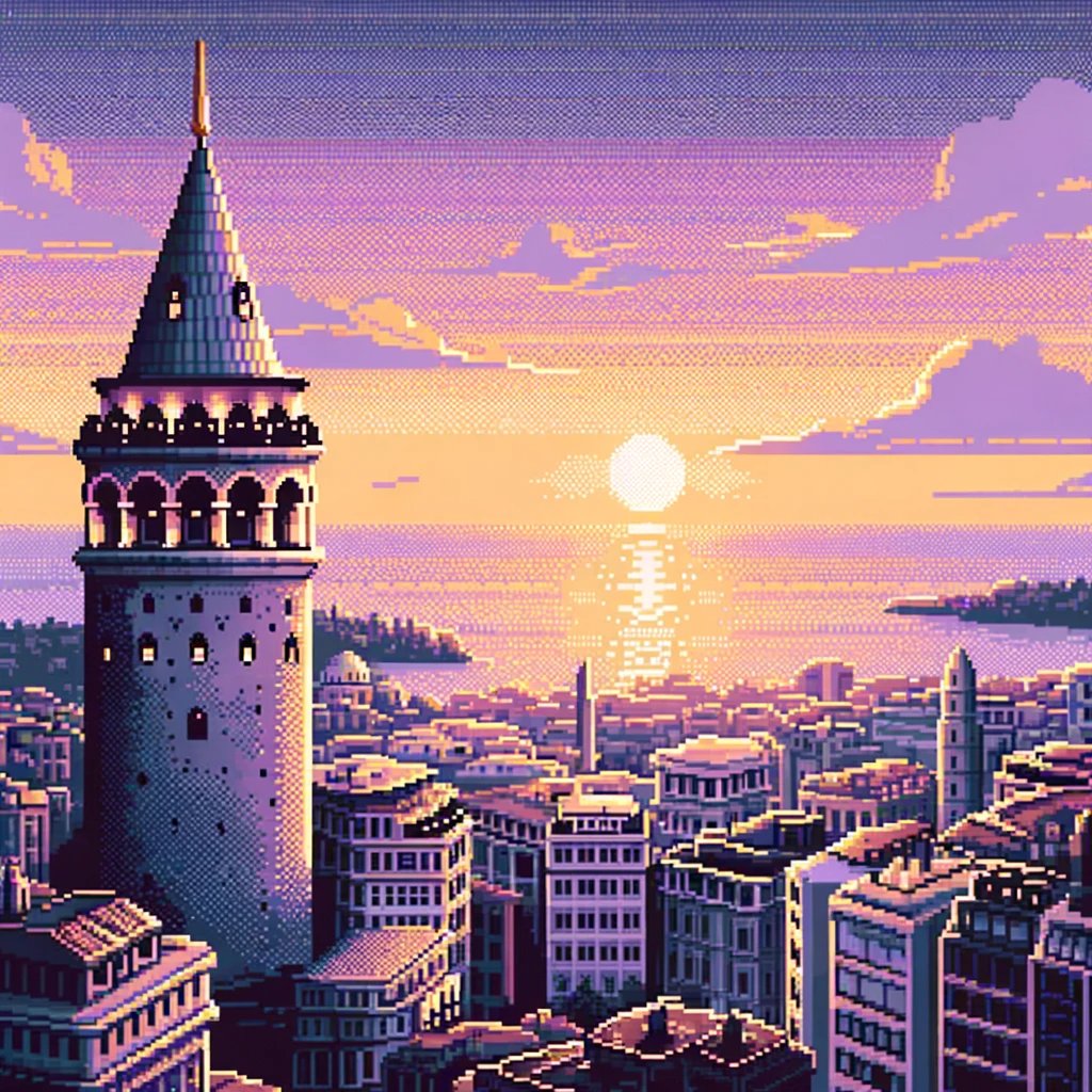 Istanbul Pixel Yapay zekadan İstanbul Boğazı'nı pixel art ile oluşturmasını istedim ...