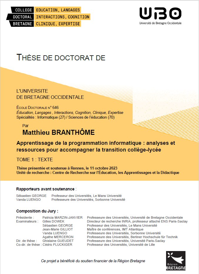 Heureux d'avoir soutenu ma thèse 👨‍🎓 en informatique/sciences de l'éducation hier à Rennes ! ☺️
Un grand merci au jury, à mes encadrants, et à toutes les personnes ayant apporté leur pierre à l'édifice 🙏