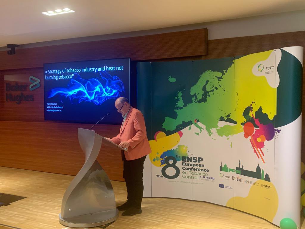 enspbrussels's tweet photo. #ENSP President Florin Mihaltan at #8ENSPECTC highlighting the manipulative #tactics used by #BigTobacco https://t.co/MolFL32ya1
