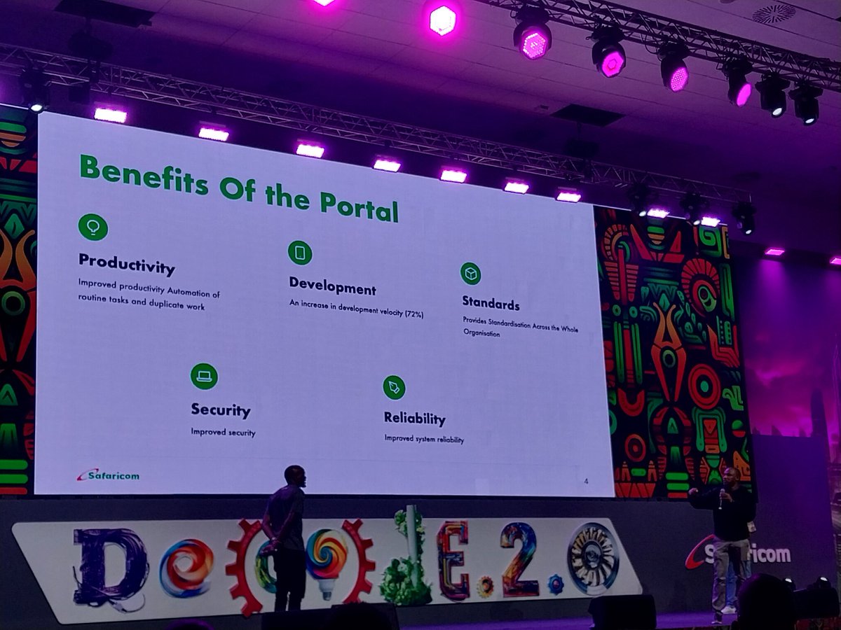 Decode2.0 day 2. Showcasing the developer experience portal and the workflow. One benefit of using this portal is productivity increment among devs since everything is in one place.
#SafaricomEngineeringSummit #SafaricomDecode #Decode2.0