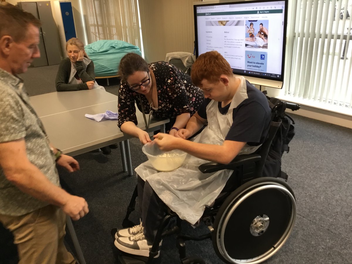 Our C&amp;S students have been working on their independent living skills by measuring and weighing the ingredients then mixing everything together to make pancakes. Great job everyone and well done!