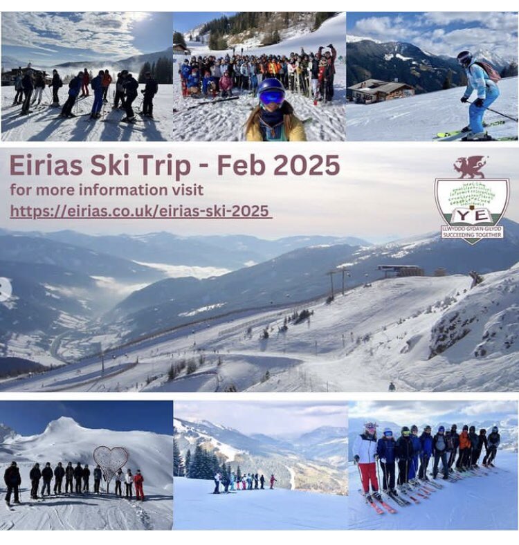 Please visit Eirias.co.uk for details about the February 2025 ski trip 🎿⛷️