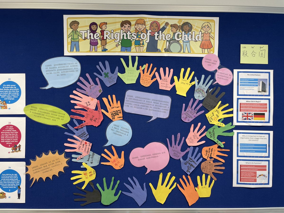 Our students deserve to enjoy their rights! G3 students wrote inspirational words on their handprints to share their rights. Their parents also shared their hopes and dreams for each child in the speech bubbles. #StamfordHK #CognitaWay #StamfordShines