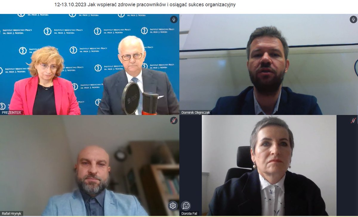 👆🏻W ramach webinarium IMP trwa właśnie panel ekspertów pt.: „Główne wyzwania w zarządzaniu zdrowiem starzejących się pracowników”. <a href="/PracodawcyRP/">Pracodawcy RP</a> reprezentuje Dr Rafał Hrynyk (jako prelegent) oraz Dr Andrzej Mądrala (jako moderator). Serdecznie zapraszamy❗️tiny.pl/c5qrr