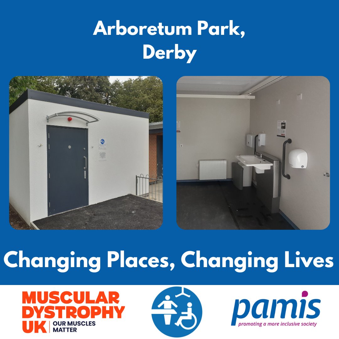 ChangingPlaceUK's tweet photo. A lovely new registration to start the day - Arboretum Park, Derby is now live on the official map: https://t.co/IL219jWMmv

This #ChangingPlacesToilet has been installed thanks to funding from the @luhc programme

Great work, @derby_parks!

#AccessibilityMatters https://t.co/nSNOEFL6ri