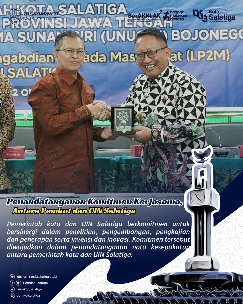 Pemkot Salatiga (@pemkotsalatiga) on Twitter photo Penandatanganan Komitmen Kerjasama, Antara Pemkot dan UIN Salatiga diskominfo.salatiga.go.id/penandatngananā¦
<a href="/Sinoeng69/">Sinung N. Rachmadi</a> <a href="/uin_salatiga/">UIN Salatiga</a> <a href="/HumasSalatiga/">humaskotasalatiga</a> Penandatanganan Komitmen Kerjasama, Antara Pemkot dan UIN Salatiga diskominfo.salatiga.go.id/penandatngananā¦
<a href="/Sinoeng69/">Sinung N. Rachmadi</a> <a href="/uin_salatiga/">UIN Salatiga</a> <a href="/HumasSalatiga/">humaskotasalatiga</a>