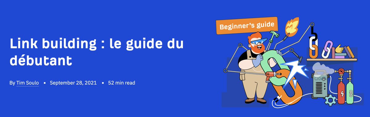 Le king <a href="/timsoulo/">Tim Soulo 🇺🇦</a> vient de ré-écrire le guide complet du Link Building en SEO. ✍️

Tim est le CMO d'une entreprise que je connais bien : <a href="/ahrefs/">Ahrefs</a> 

C'est une mine de ressources à lui seul. Chaque année, il se chauffe pour mettre ce guide au goût du jour. Tout frais ❄️