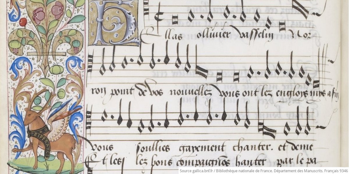 museecluny's tweet photo. Carnet de chant royal  🎶
Le Manuscrit de Bayeux est chansonnier magnifiquement enluminé ! 😍
Il a été copié pour le jeune Charles de Bourbon au début des années 1500 et contient 103 chansons. ⬇ https://t.co/4sFIdJdDQx