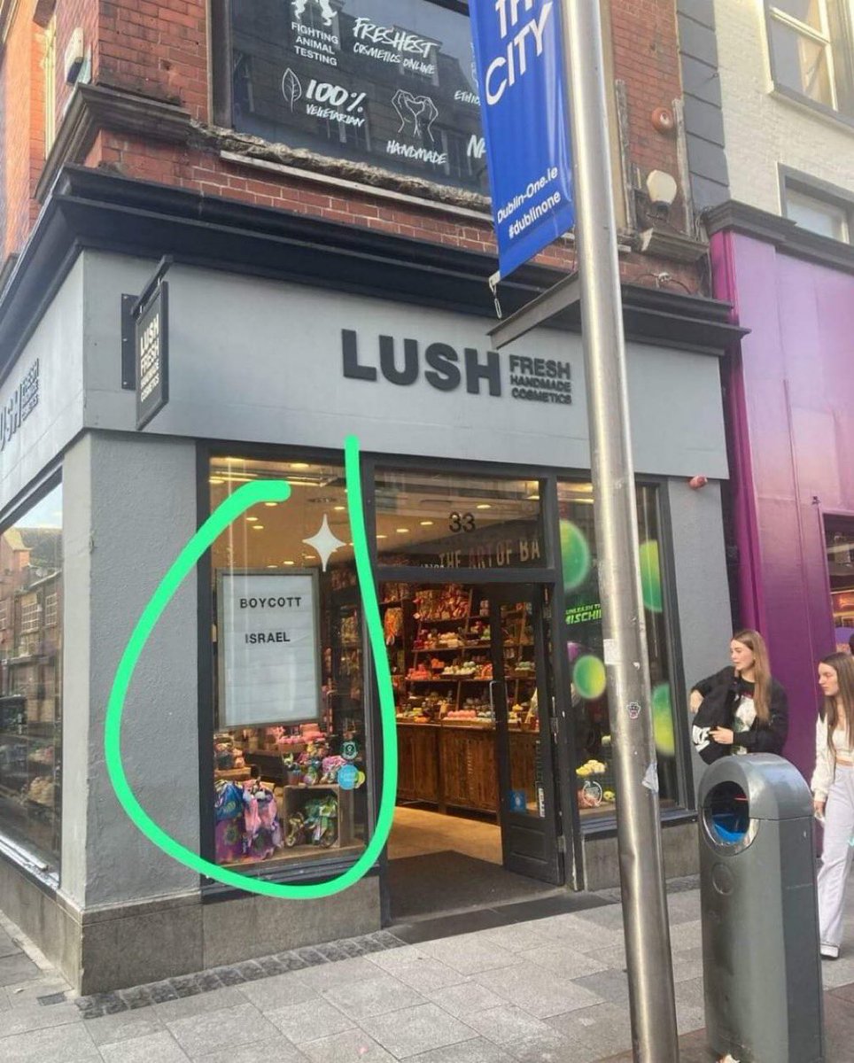 garyiqsa's tweet photo. It looks like Lush could be skating on the thin ice between reputation issue and that of crisis.  It seems that their official statement seemingly cries neutrality differs from the sign posted in their Dublin store window. #nocongruency https://t.co/YlVzGsW40a