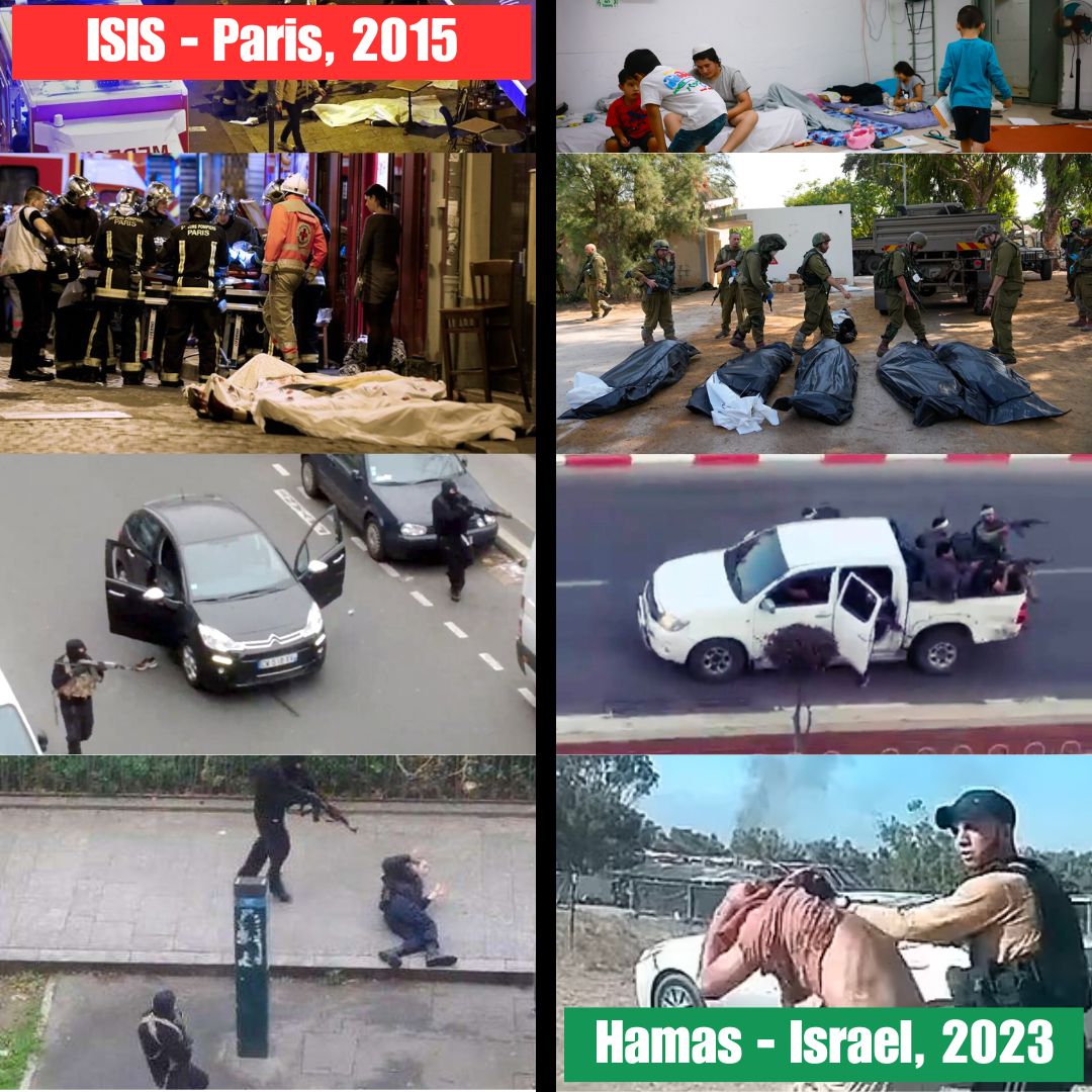 Hamas is exactly like ISIS.
Look at the various terrorist attacks committed by ISIS throughout the years.
Now, look at the heinous terrorist attack committed by Hamas, ALL IN ONE DAY.
Understand? Hamas IS ISIS.

#HamasisISIS #HamasISIS