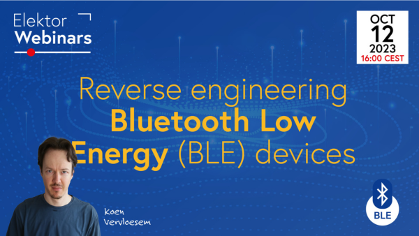 Webinar: Reverse engineering BLE devices
📍By attending our webinar TODAY at 4:00 PM (CEST), you will learn from engineer <a href="/koenvervloesem/">Koen Vervloesem</a>
 about BLE technology and gain hands-on insights about device #communication.
Register now ow.ly/f9CP50PVU7U
#BLE