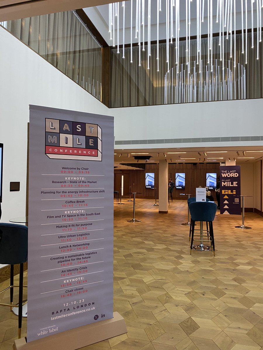 Action!🎬🎉 We are at @BAFTA, 195 Piccadilly, for The London & SE Industrial, Manufacturing, Logistics Conference in partnership with @BridgeInd_UK and @GLi_London. #lastmile23 Find our programme here: lastmileconference.co.uk/last-mile-conf…
