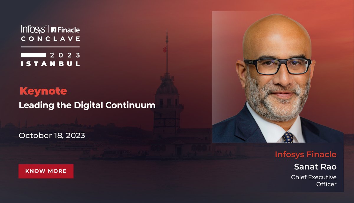 On day 2 of the Finacle Conclave 2023, Sanat Rao, CEO <a href="/Finacle/">Infosys Finacle</a>, in a session on `Leading the Digital Continuum with Finacle' will talk about how Finacle’s cloud-native composable offerings can accelerate bank’s journey toward becoming a digital leader
okt.to/rwAQbl