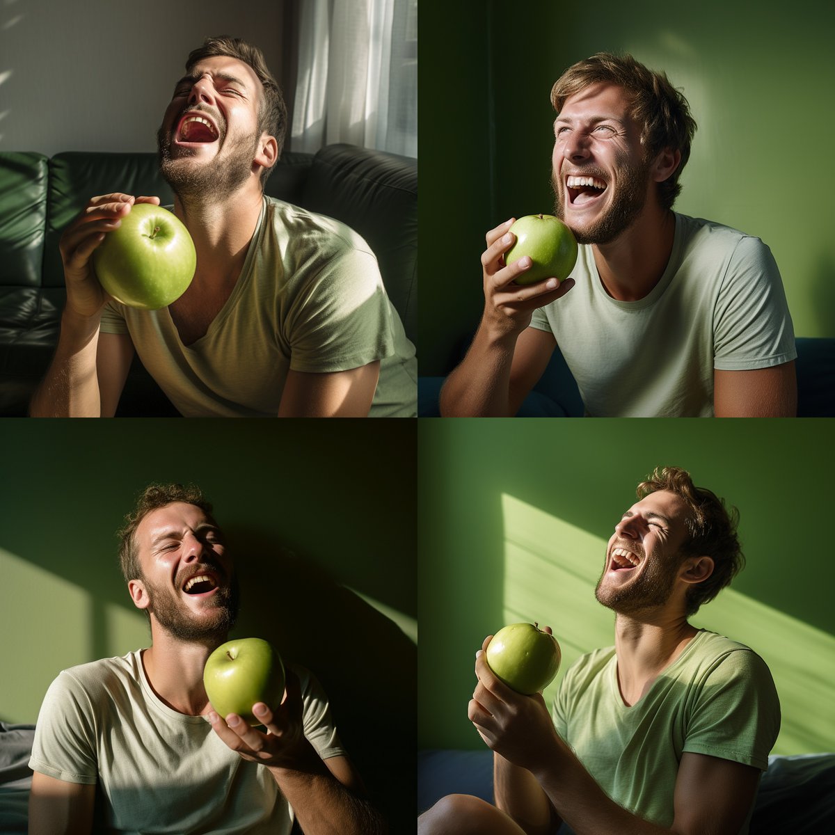 Has Midjourney a biblical bias? I can't get it to make the guy bite into the damn apple