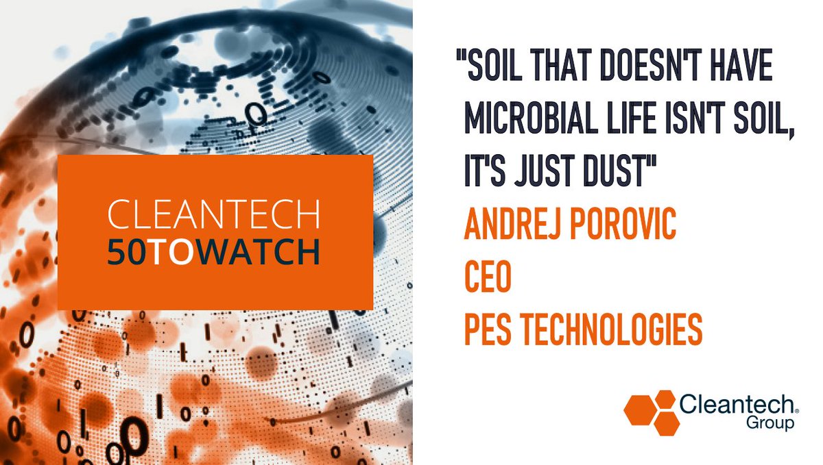 PES Technologies (@pestechnologies) on Twitter photo We’re proud to announce that we’ve made the <a href="/cleantechgroup/">Cleantech Group</a> 2023 Cleantech #50toWatch list, chosen from 1,814 companies!
Find us on the list and meet the Expert Panel who helped to select us: tech2.cleantech.com/50towatch-1
#soil #soilhealth #agritech #tech We’re proud to announce that we’ve made the <a href="/cleantechgroup/">Cleantech Group</a> 2023 Cleantech #50toWatch list, chosen from 1,814 companies!
Find us on the list and meet the Expert Panel who helped to select us: tech2.cleantech.com/50towatch-1
#soil #soilhealth #agritech #tech