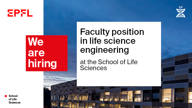 epflSV's tweet photo. Job opening! new Tenure Track Assistant Professor in Life Sciences Engineering. 
ℹ️https://t.co/p9Kxt00WvP
#hiring #lifesciencesengineering #facultyposition https://t.co/6gcgxLXRZQ