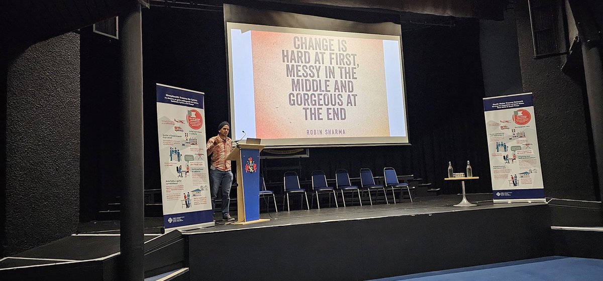 Dr_JonL's tweet photo. "No matter where you go in the world, the people and politics may be different, but the problems and solutions are the same" @dsg741 at the @SWTraumaNetwork #TraumaConference #Wales https://t.co/wo1bCk2sY5