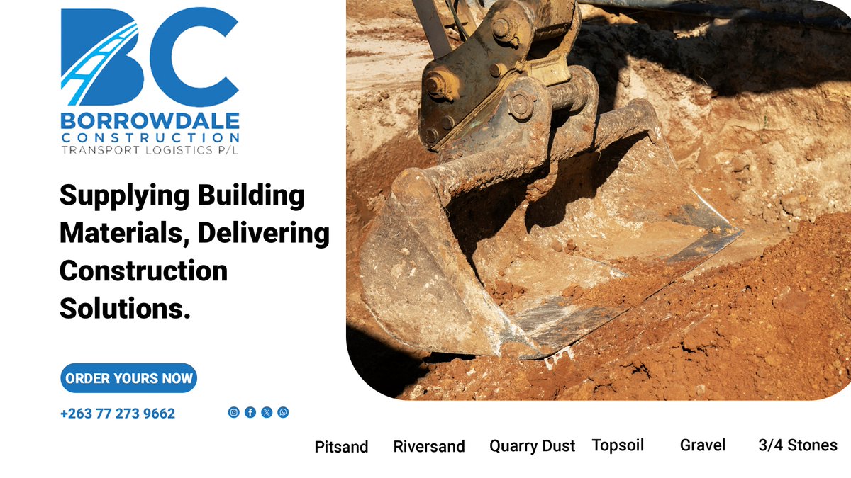 Borrowdale_Con's tweet photo. 🚧🏗️ From foundation to finish, we've got you covered! 💪✨Trust us to be your partner in construction success! 🏢🔨 

#BuildingMaterials #ConstructionSolutions #BuildingTogether https://t.co/WzncNIkUgv