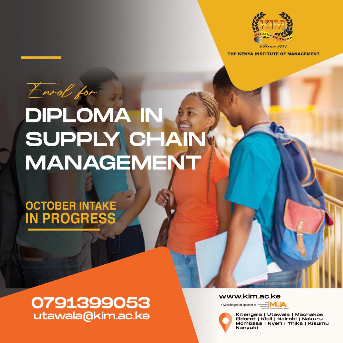 KIMKenya's tweet photo. Embark on a journey of knowledge and discovery this October! Join our dynamic learning community and unleash your potential. 🔥🤩
 #OctoberIntake #FutureLeaders https://t.co/BtV7Fj65Ht