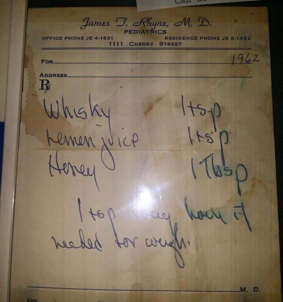Vodka and Whiskey can substitute at least 90% of big pharma.

"Whiskey — 1 tsp., lemon juice — 1 tsp., honey — 1 tsp.".

Although in 1921, American President Warren G. Harding signed a ban on the use of beer as a medicine, alcoholic beverages in the United States did not