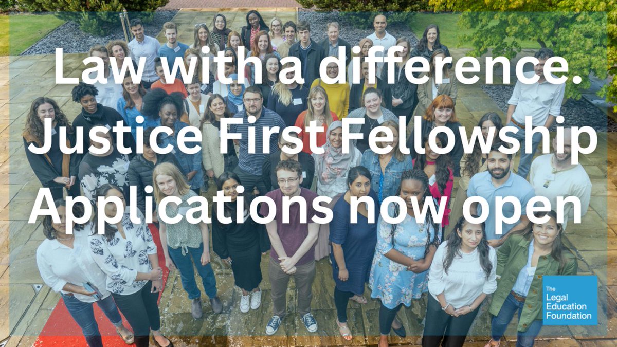 Are you looking to complete your legal training and start a career using the law for social justice? Our Justice First Fellowship offers fully-funded training hosted by top social welfare legal organisations. Find out more and apply: jff.thelegaleducationfoundation.org/how-to-apply/e…