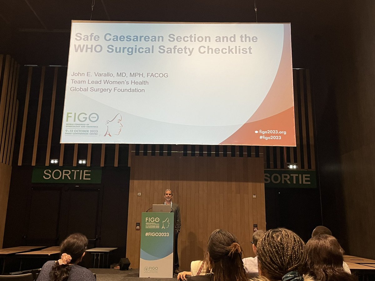 LaerdalGH's tweet photo. Happening now! John Varallo from Global Surgery Foundation presenting on @WHO #Safesurgerychecklist for improved #teamtraining for improved care @ #FIGO2023 https://t.co/vsxWo0pNit