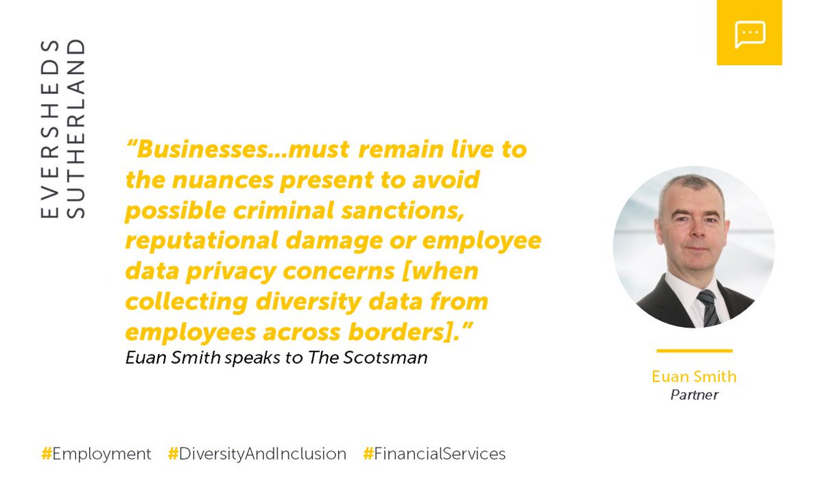 EShrlaw's tweet image. With the release of the FCA and PRA Diversity consultation papers Partner, Euan Smith, wrote for The Scotsman about employee data laws for multi-jurisdictional companies - something our Diversidata app has been helping them with: scotsman.com/news/opinion/c…