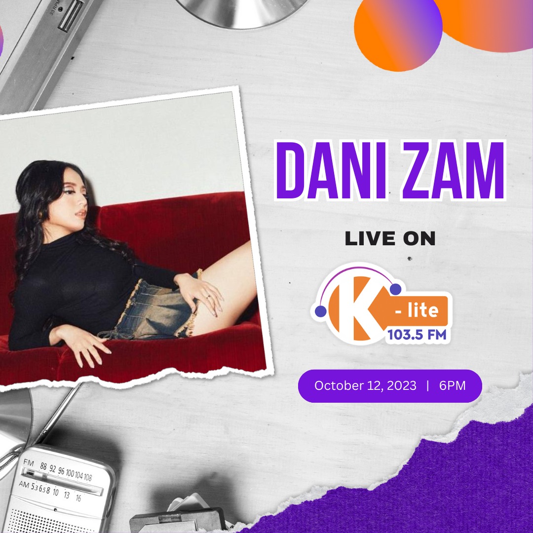 tarsierrecords's tweet image. Let's groove with Dani Zam later at 6pm! Only here at #KLite 103.5 🎵🎵🎵

Facebook: facebook.com/1035KLite
Instagram: instagram.com/klite103.5
Twitter: 

#DaniZam #DaniZamBeso