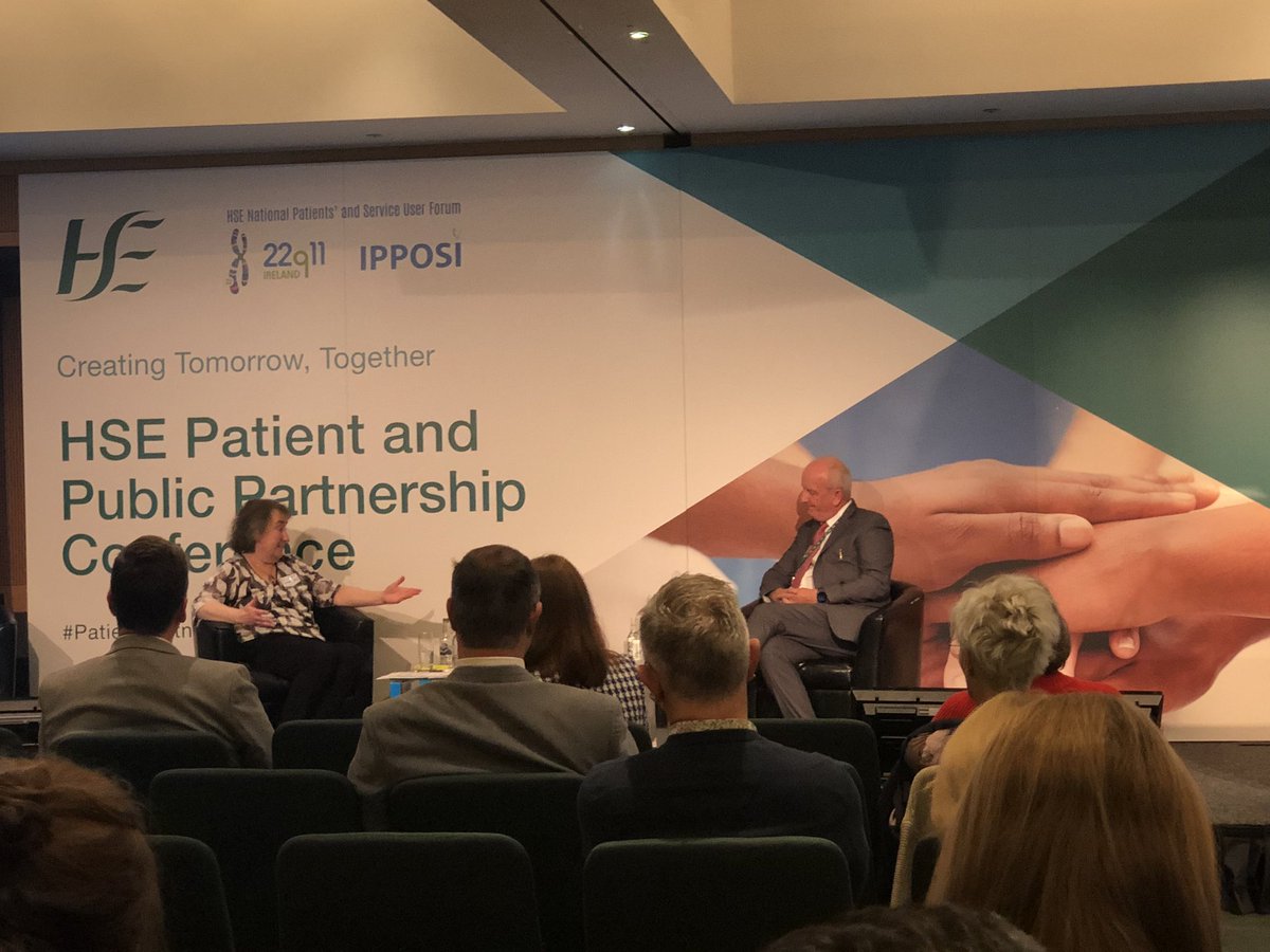 @ChristineFent15 in conversation with @BernardGloster at #patientpartnershipconference  to discuss how we can create a better tomorrow, together.  @IPPOSI @HSELive @eupatientsforum @eupatients #PPI #nothingaboutuswithoutus