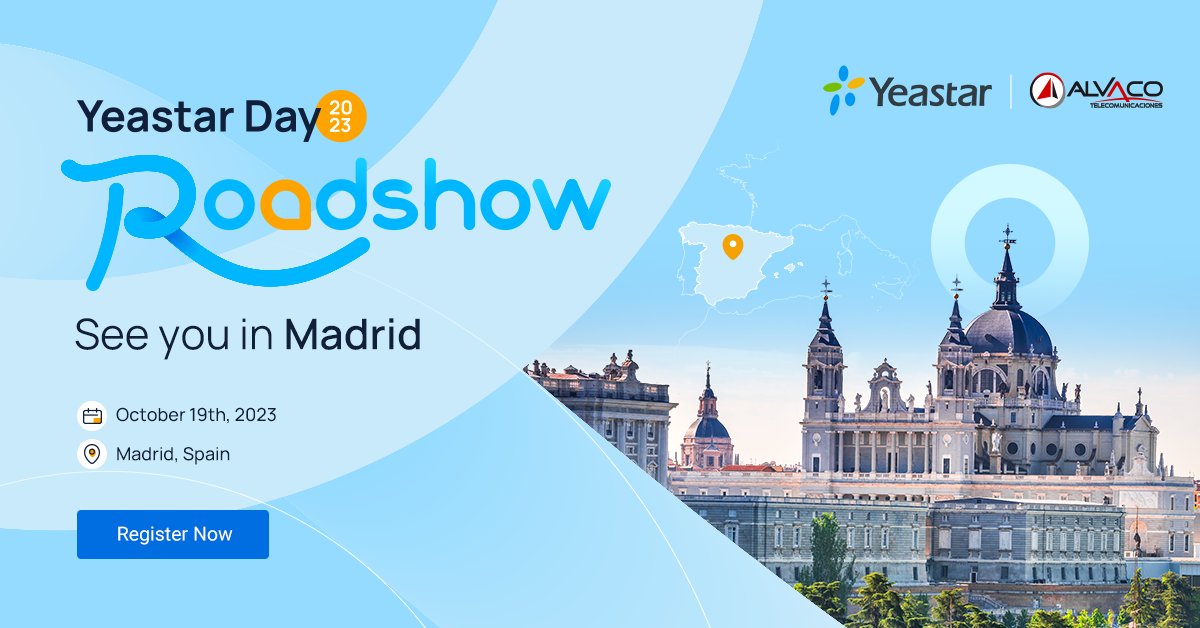 Yeastar's tweet photo. The last #YeastarDay23 roadshow is forthcoming on October 19th in Madrid, Spain. We will be focusing on the Yeastar P-Series, specifically the cloud version hosted by @AlvacoES 

Don't miss out! Secure your spot today by registering here: https://t.co/NVIFTX6QjS https://t.co/osoDkk8wRb