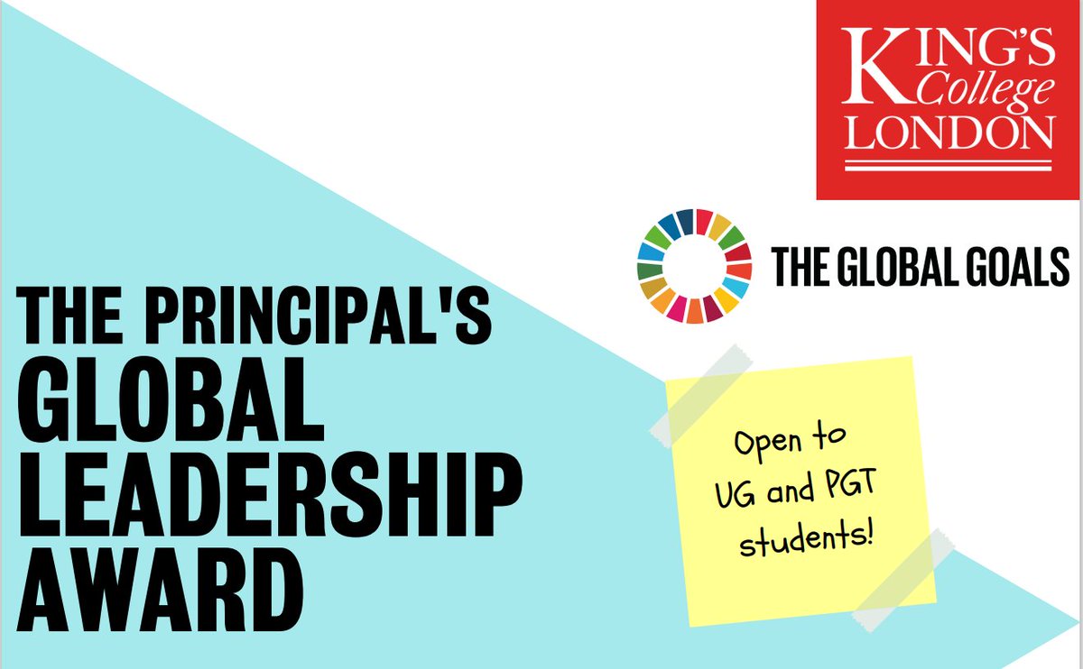 kclstudent's tweet photo. 🚨#Undergraduate Opportunity Alert🚨

💫Want to become a global leader?

@KingsCollegeLon's Principal’s Global Leadership Award will help you achieve your #leadership dreams while working with renowned experts

🗓️Apply by 31 October, 2 pm
https://t.co/ebSwWRP8km
#KingsStudents https://t.co/LNz3fZbDmf