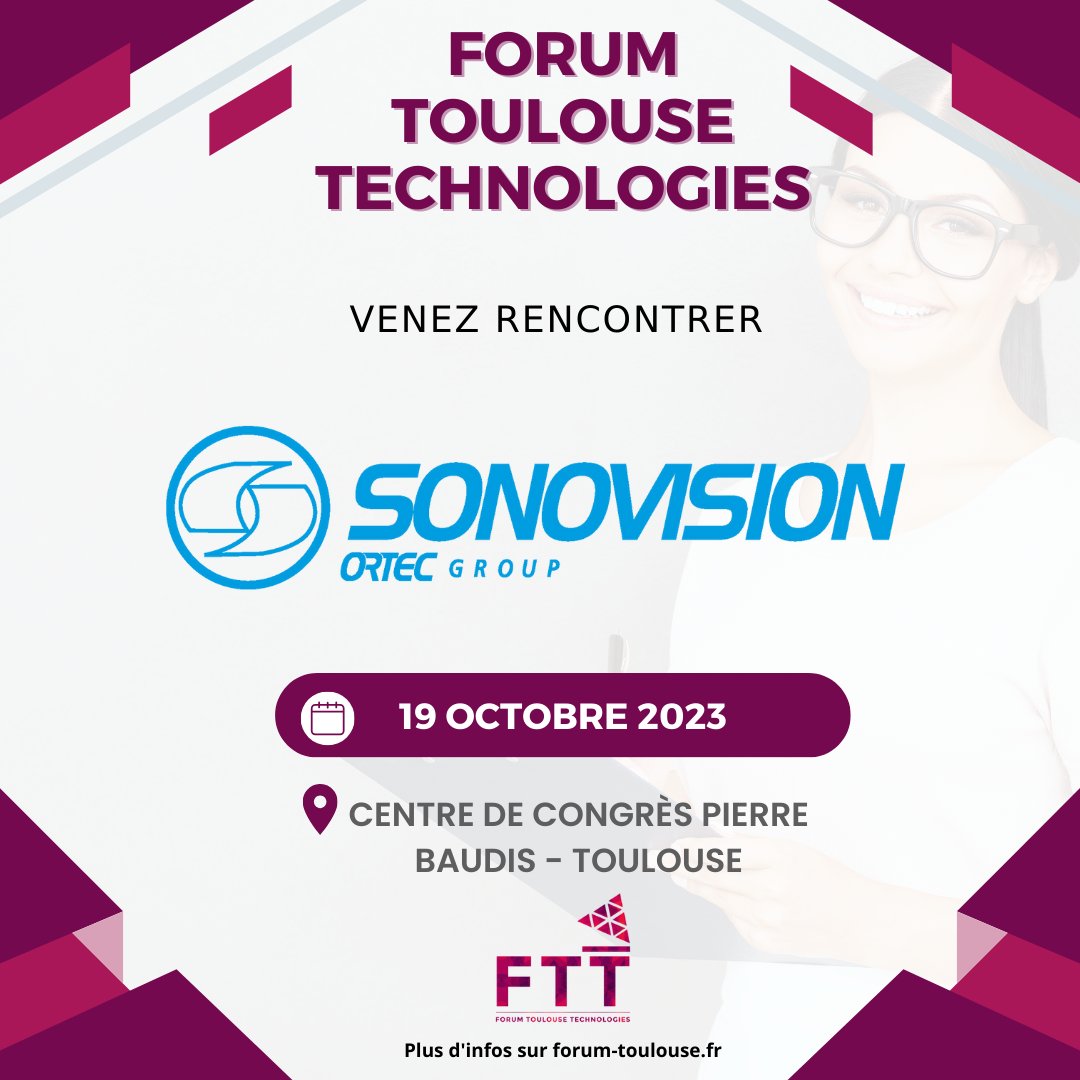 🌟 En quête de stages, d'alternances ou d'emplois passionnants? 🚀

🗓️ Inscrivez-vous dès maintenant au Forum Toulouse Technologies et boostez vos chances avec Sonovision et 60 autres entreprises. 🔥

📍Rejoignez-nous ici 👉 bit.ly/ftt23 💼✨