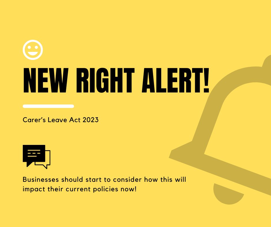 Carer’s Leave Act 2023
Will give unpaid carers the right to up to five days’ leave per year to provide or make arrangements for, care for someone with a long-term care need who is dependent upon them. There is no definitive date this will launch, but expected circa April 2024
