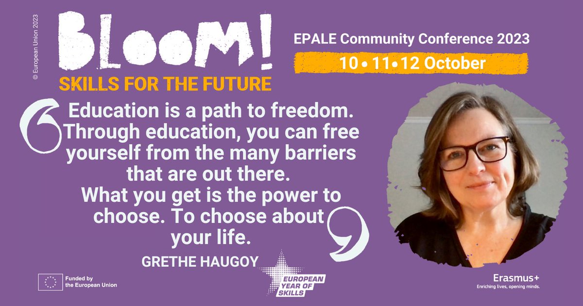 🌷 The #EPALECommunityConference is almost finished, join us for the final remarks!  ▶️ bit.ly/48RzeBI

#BloomWithEPALE #EuropeanYearOfSkills #ErasmusPlus #AdultLearning #AdultEducation #Socialinclusion