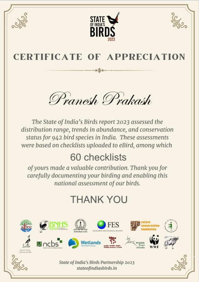 pranesh's tweet image. Glad to know that amateurs can also contribute to ecological knowledge through participatory science. Thank you, @SoIB_India! 

#CitSci #CitizenScience