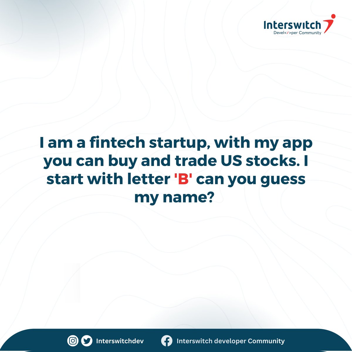 InterswitchDev's tweet image. Can you take a guess? Share your answers too.
#interswitch #interswitchdevelopercommunity
#interswitchdeveloper
#developercommunity
#thursdaythrivia