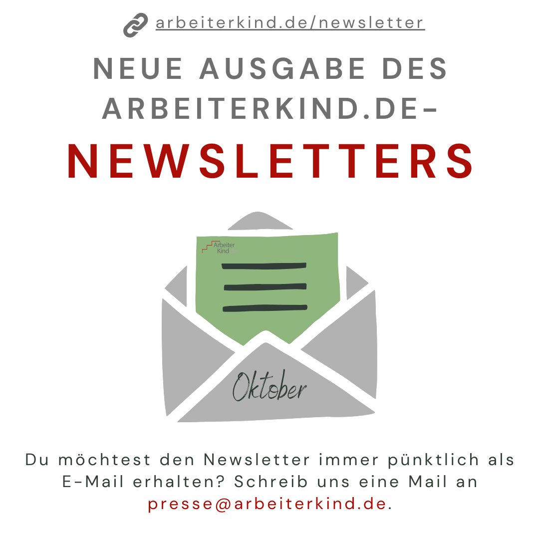 Bunt ist der Herbst, und so sind auch unsere Neuigkeiten. Lest in den aktuellen ArbeiterKind.de-Newsletter rein, und lasst euch insbesondere von unserem  vielseitigen Verantsaltungsangebot inpirieren! tinyurl.com/yw65xm4m
#newsletter #engagement #Community