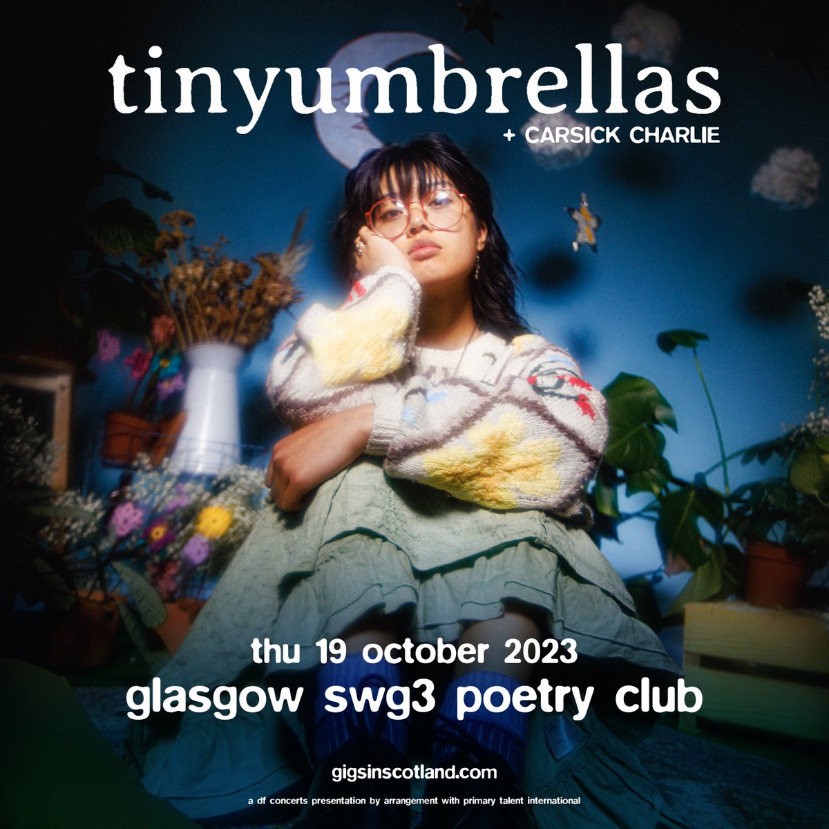 SUPPORT ADDED » @carsickcharIie will now be supporting @tinyumbrellahs at the @PoetryGlasgow show next Thursday 19th October 🔥 TICKETS ⇾ gigss.co/tinyumbrellas