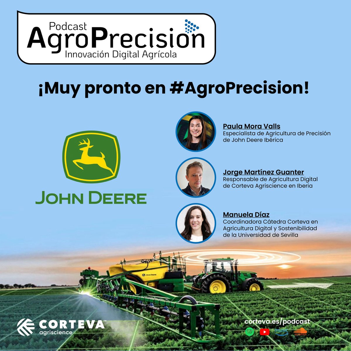 Corteva España (@cortevaes) on Twitter photo 🤔 🚜¿Interesado en las últimas tendencias en #maquinariaagrícola?🛰️ ¡Muy pronto tendremos a expertos de John Deere en nuestro podcast #AgroPrecision! Envíanos tus preguntas y estate muy atent@! 🎙 <a href="/catedracorteva/">Cátedra Corteva</a> #TendenciasAgricolas 🤔 🚜¿Interesado en las últimas tendencias en #maquinariaagrícola?🛰️ ¡Muy pronto tendremos a expertos de John Deere en nuestro podcast #AgroPrecision! Envíanos tus preguntas y estate muy atent@! 🎙 <a href="/catedracorteva/">Cátedra Corteva</a> #TendenciasAgricolas