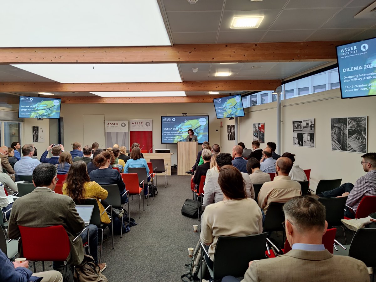 TMCAsser's tweet image. The @DILEMA_project conference on Designing international law and ethics into military #AI opened by @bereniceboutin!

Over 100 researchers from a range of disciplines will explore the concerns and the opportunities related to #militaryAI.

Learn more: asser.nl/education-even…