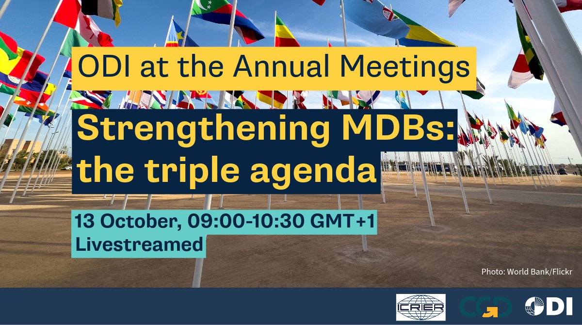 MDBs must undergo reforms to become bigger, better and bolder institutions. On Friday at #AM2023 the G20 Independent Expert Group will share recommendations for how MDBs can harness their huge potential. Watch the @ODI_Global event live: buff.ly/3QbmTRx