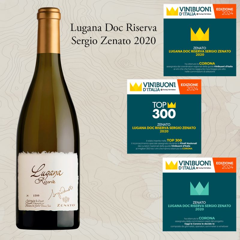 A crown from <a href="/vinibuoni_it/">ViniBuoni d'Italia</a> for <a href="/Zenato/">Helene Leduc</a>'s Lugana DOC Riserva Sergio Zenato 2020 
#italianwinelovers #Lugana #Zenato #italianwines
