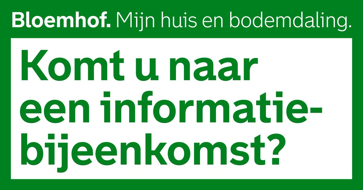 De bodemdaling in Bloemhof daalt, wat problemen kan veroorzaken: wateroverlast, schimmel, scheuren. 

Kom ook naar onze info-bijeenkomst met de gemeente, Hef Wonen en Woonstad Rotterdam. Meer info: rotterdam.nl/mijnbloemhof 

#Bloemhof #Bodemdaling #InfoBijeenkomst