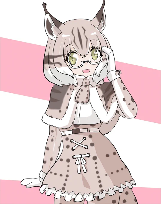 けものフレンズ シベリアオオヤマネコ!ネコ科でメガネってもう最高ですよね#けものフレンズ3 #シベリアオオヤマネコ 
