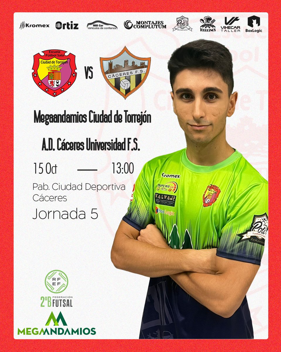 cidadtorrejonfs's tweet photo. 📢 JORNADA 5

🆚 @CaceresUExFS  
📆 Domingo 15
⏰ 13:00
🏟️ Pab. Ciudad Deportiva - Cáceres https://t.co/z9GOFlAZoF